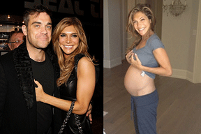 Expanding family: Robbie and wife Ayda are expecting their second child