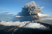 The 2010 eruption of from Iceland's Eyjafjallajokull crater disrupted air travel across Europe.