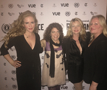 Siobhan Flynn, Louise Hart, Eileen Lee, Sally Norris at the Raindance Awards in London's Mayfair Hotel (photo: L Hart)