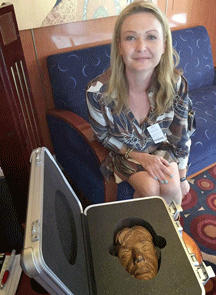 ORIGINAL SELFIE? Eileen with the Lord Nelson Life Mask (Pic: Sandra McClean)