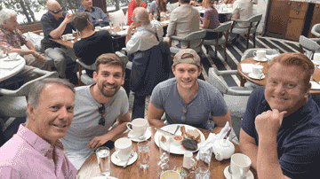 British breakfast: (l to r) John Mawson, Richard Rennie, Michael Parker and Herb Ankrom