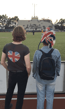 back to the game: Jack Kilmer and Eileen at the LA Galaxy