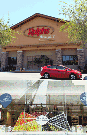 American supermarkets: their storefronts are rarely as imaginative as their British counterparts (below)